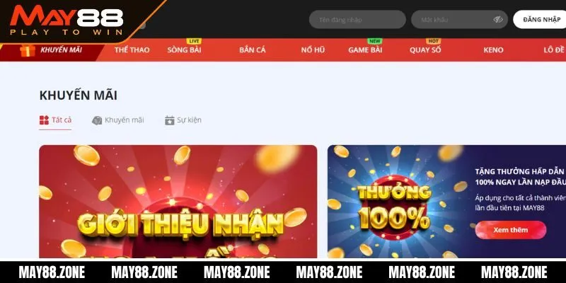 MAY88 - Trang Chủ 21 Khuyến mãi May88